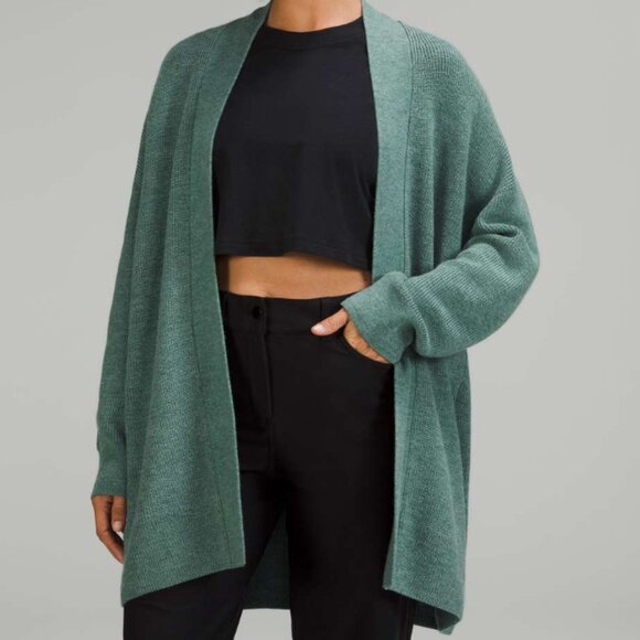 Lululemon Merino Wool-Blend Ribbed Long Wrap Sweater - Picture 1 of 4